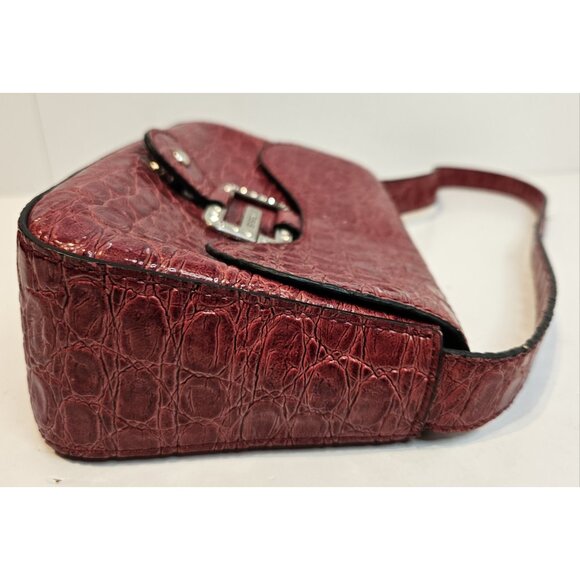 Y2K Vintage Guess ~ Mini Hand Bag ~ Red ~ Snap Closure ~ 9"W x 5"H - Picture 4 of 13